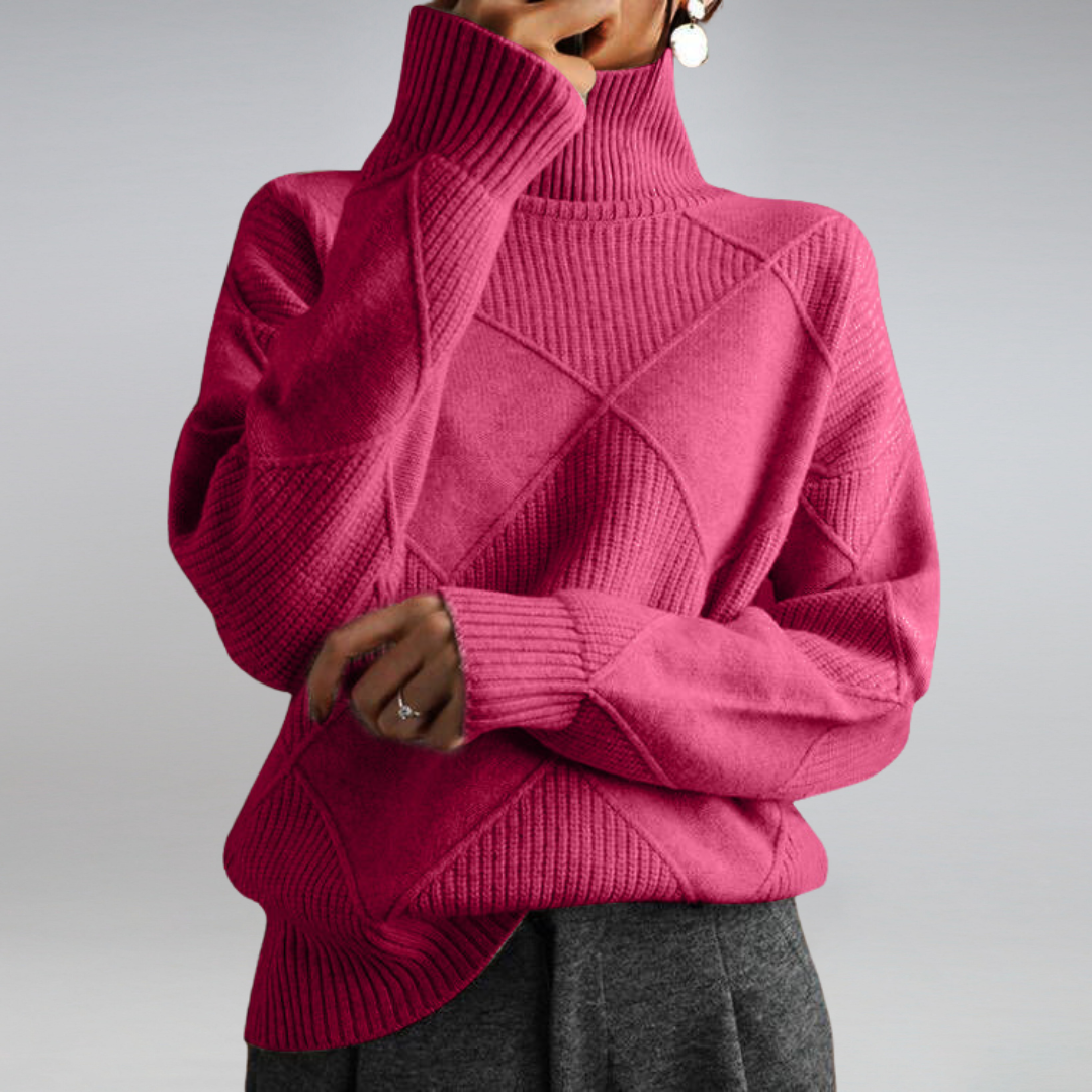 Damen Feinstrick Rollkragenpullover für Herbst und Winter