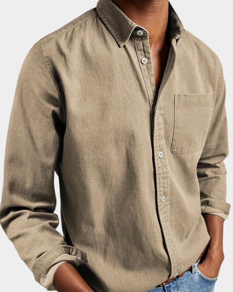 Herren Langarmhemd in Bequemer Stretch Passform