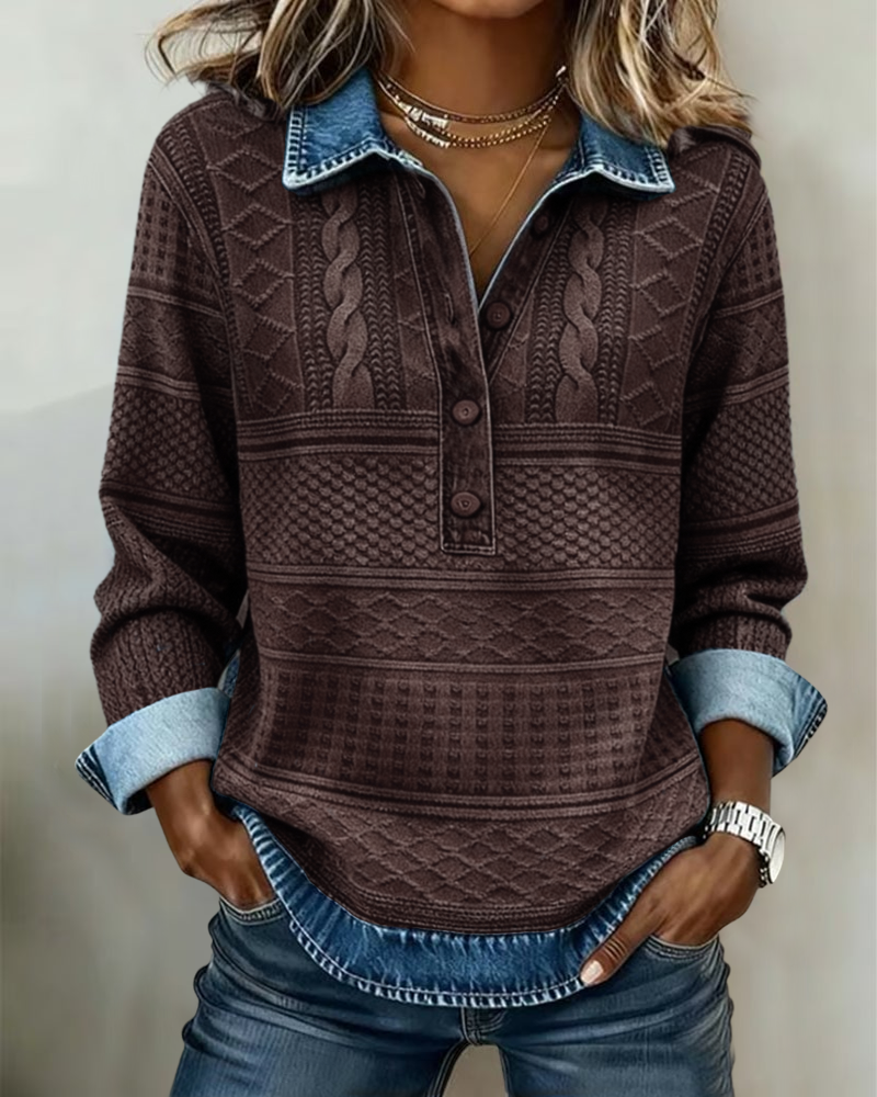 Overshirt In Denimoptik Mit Klassischem Hemdkragen