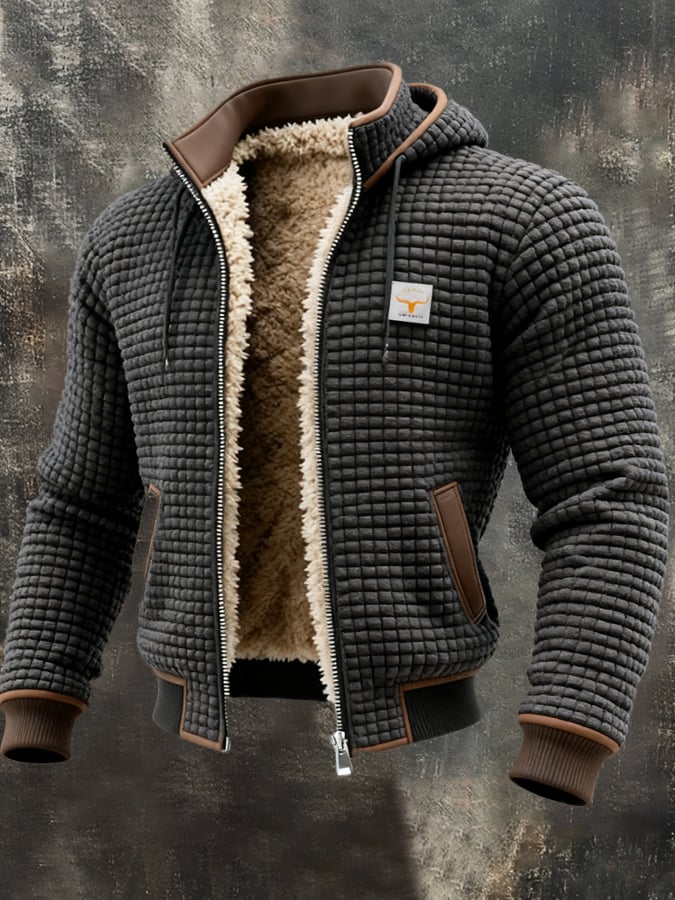 Gefütterte Winterjacke mit Fleece und Steppung für Herren