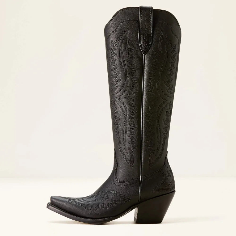 Damen Western Cowboystiefel Mit Stickerei Und Blockabsatz