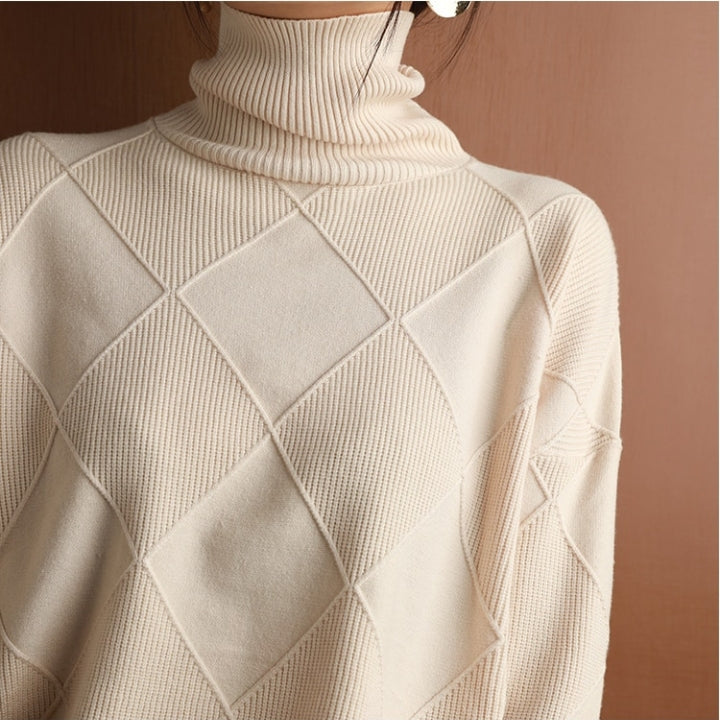 Damen Strickpullover Mit Hohem Rollkragen