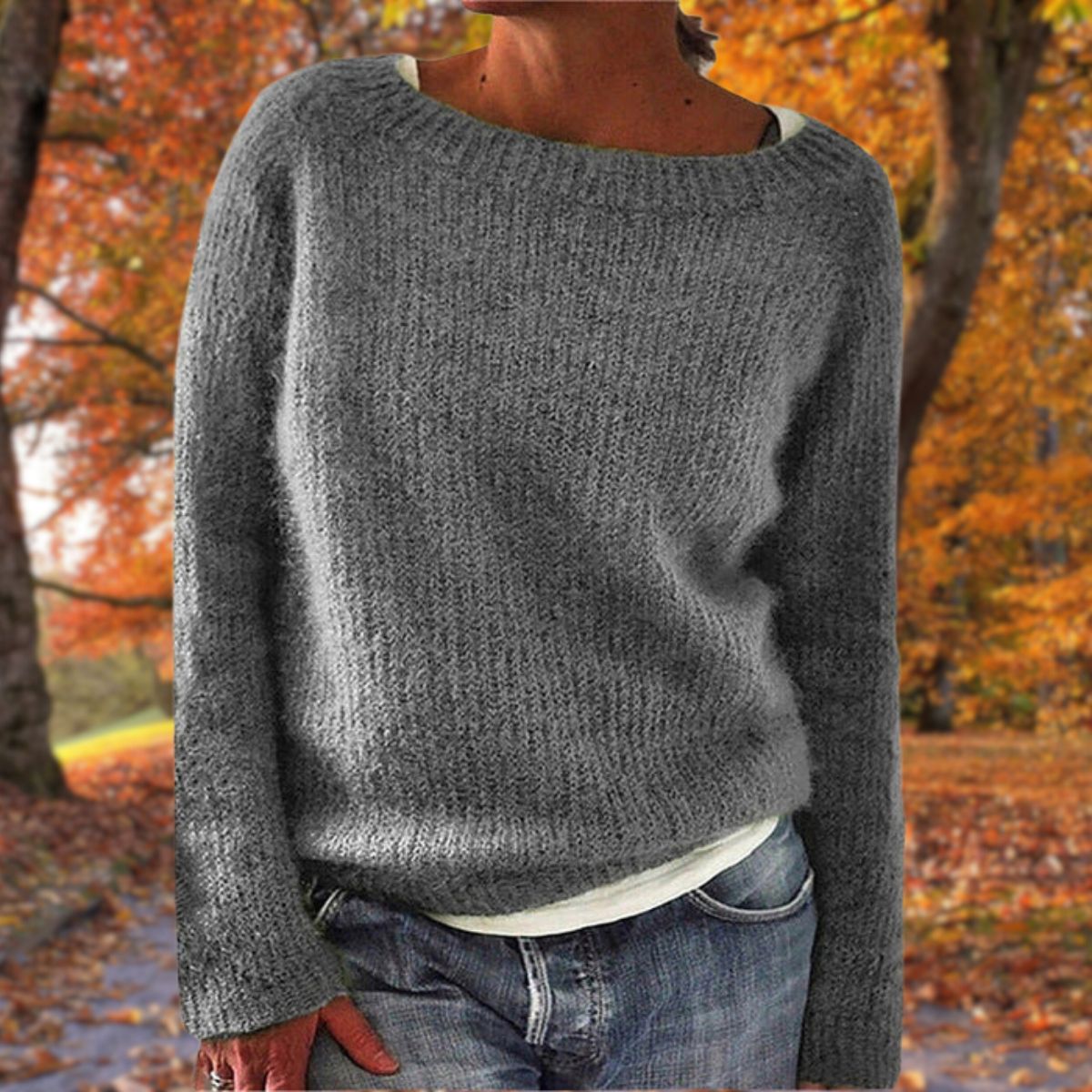 Damen Strickpullover in Klassischer Passform mit Rundhals