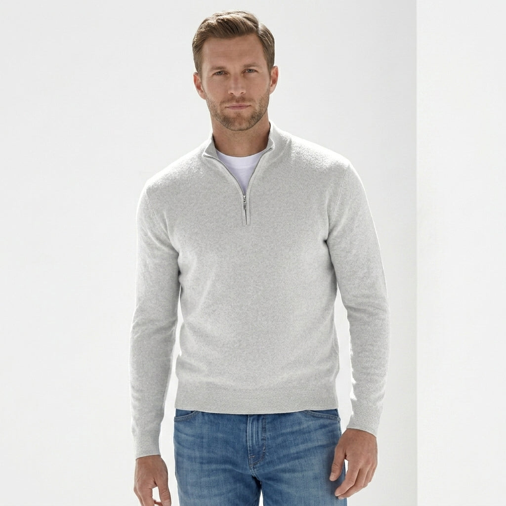 Herren Pullover mit V-Ausschnitt und Reissverschluss