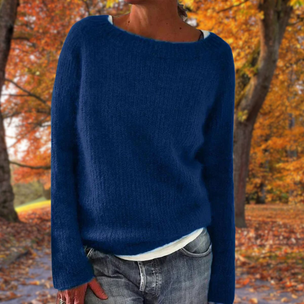 Damen Strickpullover in Klassischer Passform mit Rundhals