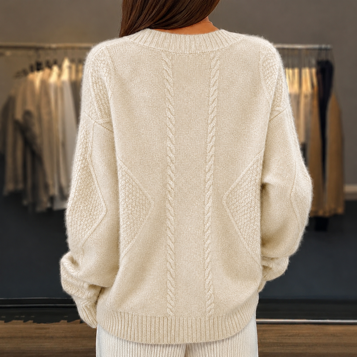 Weicher V-Ausschnitt Strickcardigan
