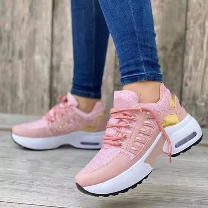 Damen Komfort Sneaker mit Luftpolstersohle und rutschfester Laufsohle