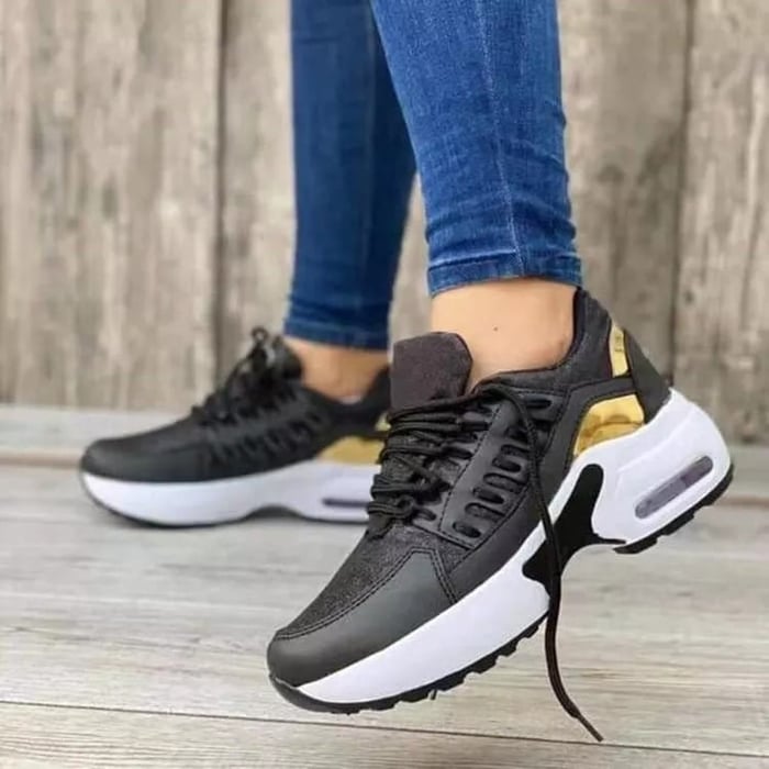 Damen Komfort Sneaker mit Luftpolstersohle und rutschfester Laufsohle