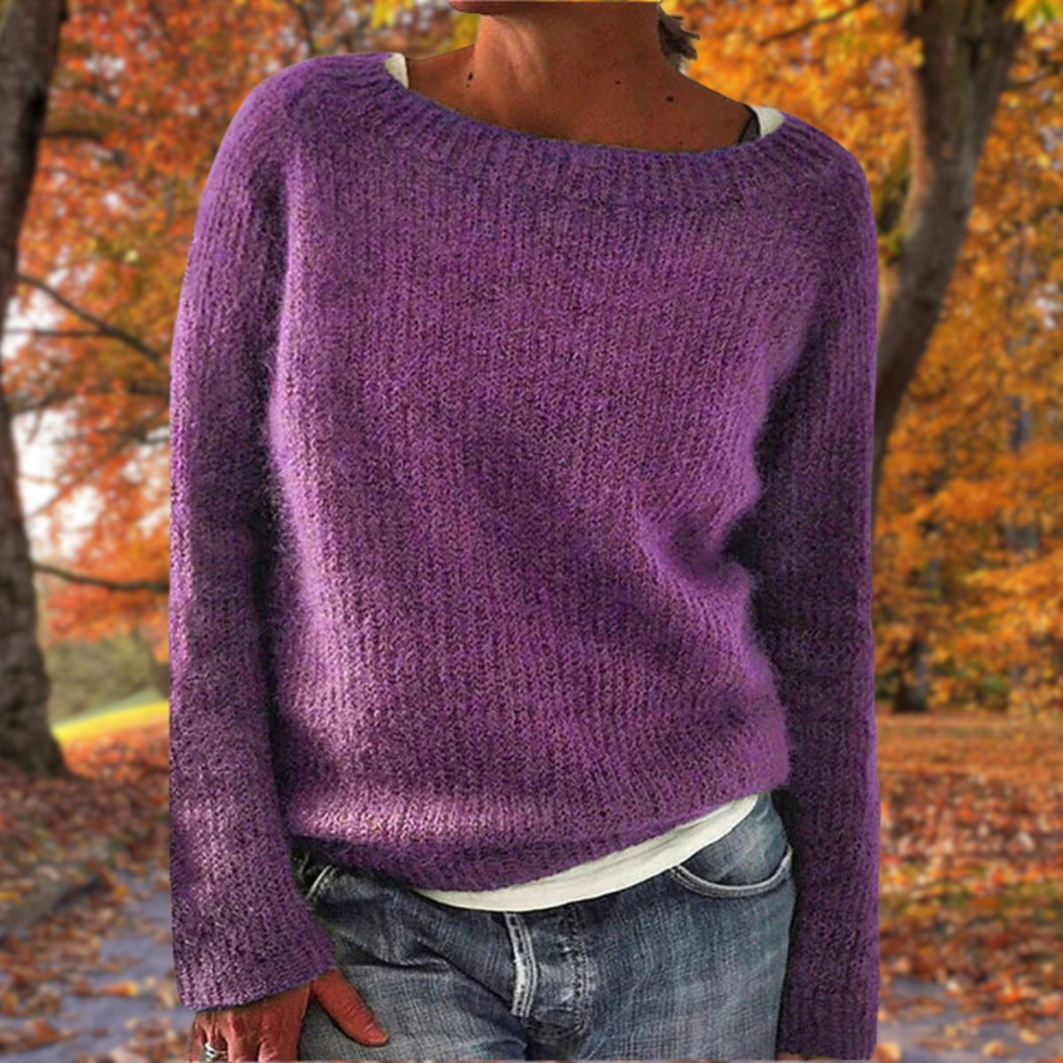 Damen Strickpullover in Klassischer Passform mit Rundhals