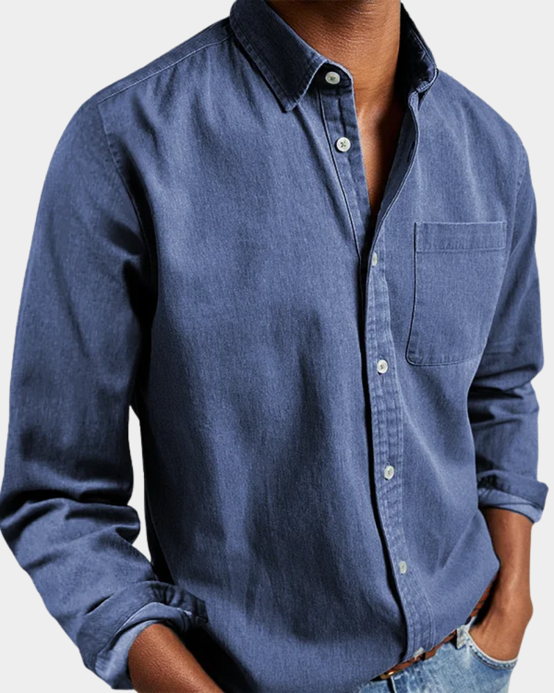 Herren Langarmhemd in Bequemer Stretch Passform