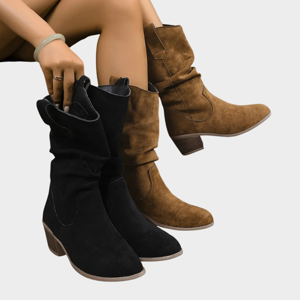 Damen Cowboystiefel mit mittelhohem Absatz