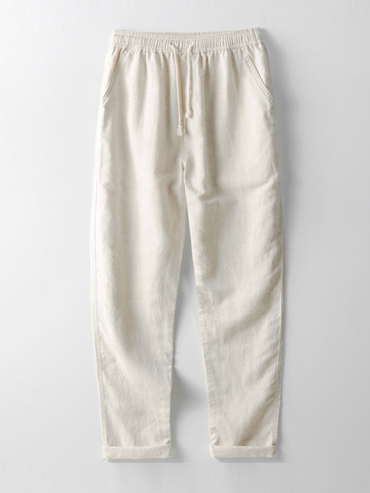 Men's Linen Short Sleeve Shirt and Trousers Set