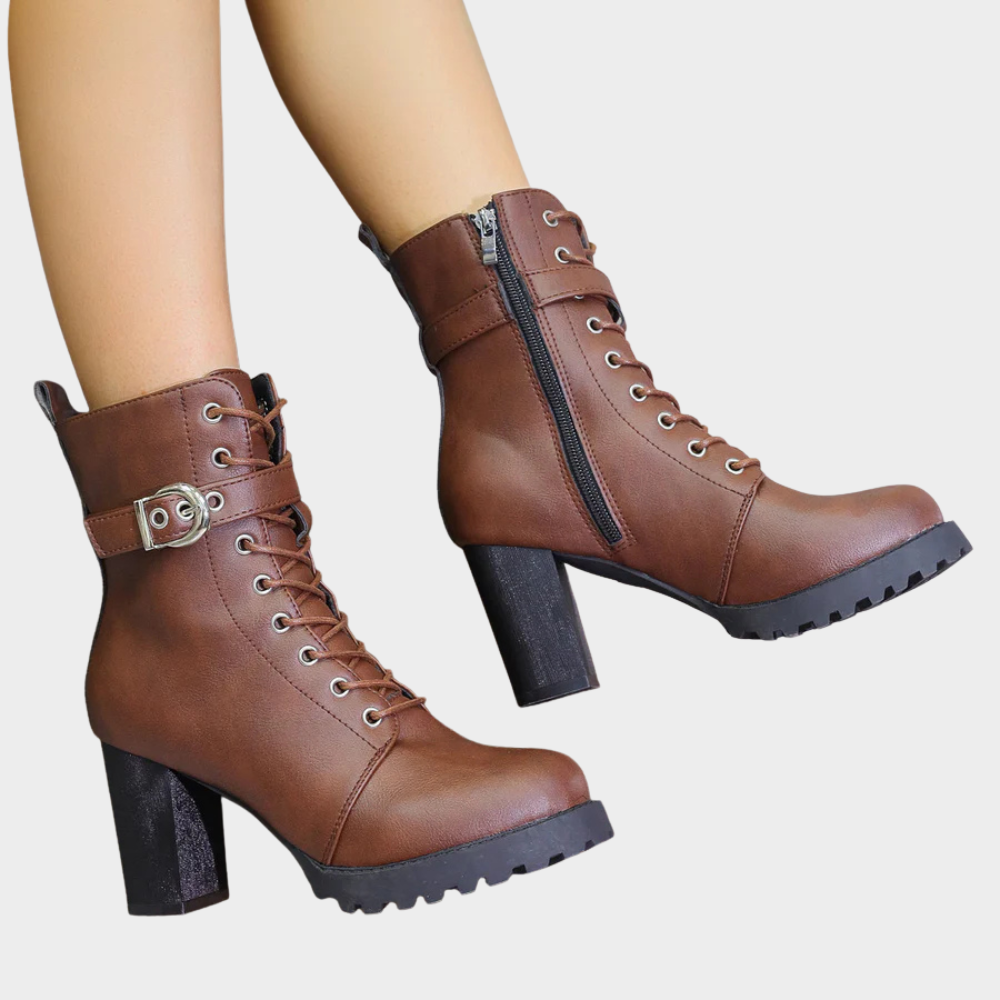 Damen Stiefeletten Mit Ausgestelltem Absatz Und Polstersohle