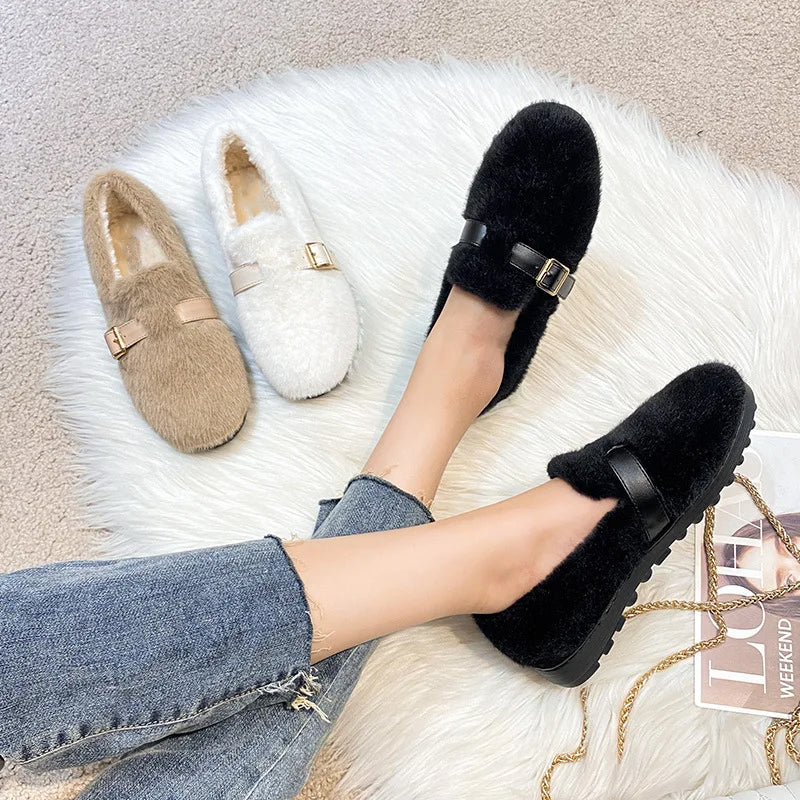 Minimalistische Damen Ballerinas mit Rundspitze und Dämpfung