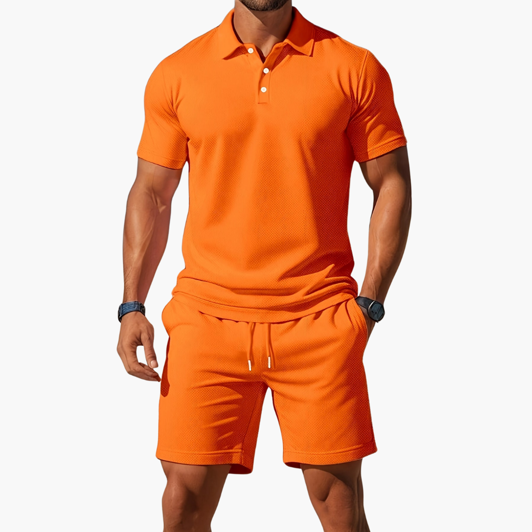 Herren Polo und Shorts Set mit Tunnelzug