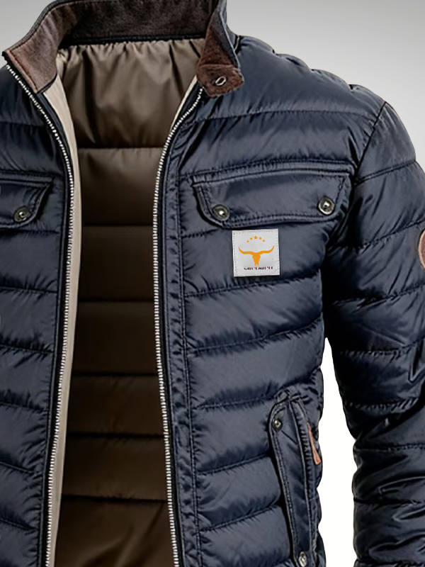 Herren Gesteppte Pufferjacke mit Stehkragen
