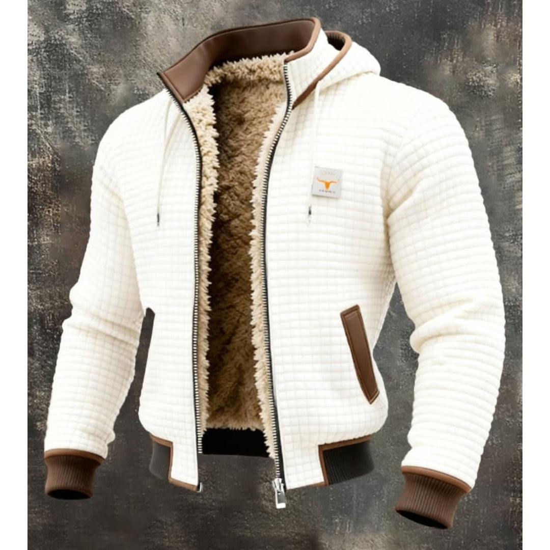 Gesteppte Herren Winterjacke Mit Sherpa Futter Und Kapuze