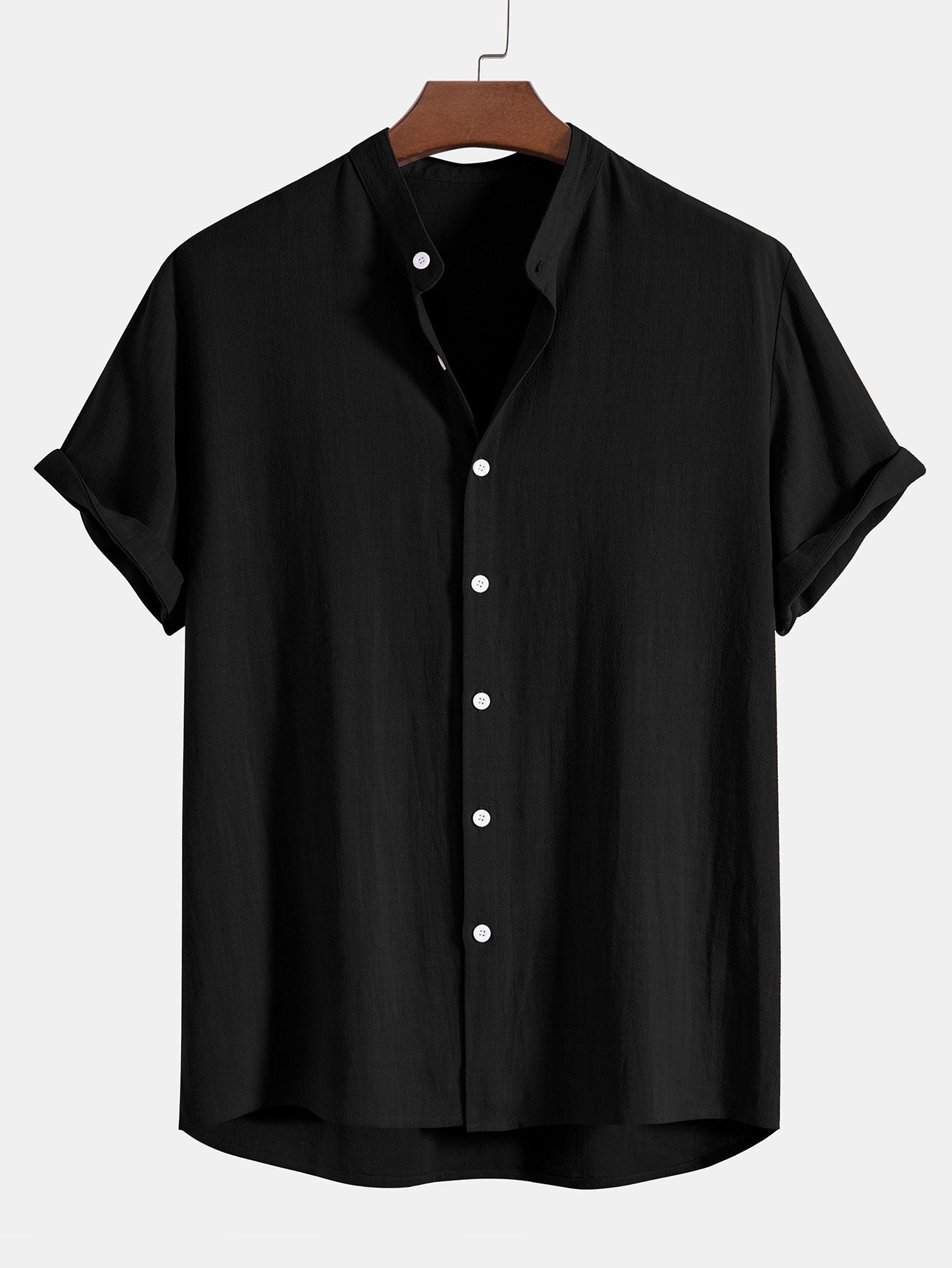 Men's Linen Short Sleeve Shirt and Trousers Set