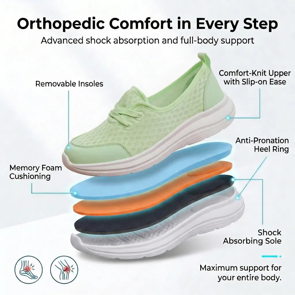Orthopädische Damen Walkingschuhe mit gepolsterter Innensohle