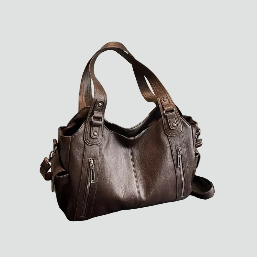 Geräumige Schultertasche in Kunstlederoptik für den Alltag