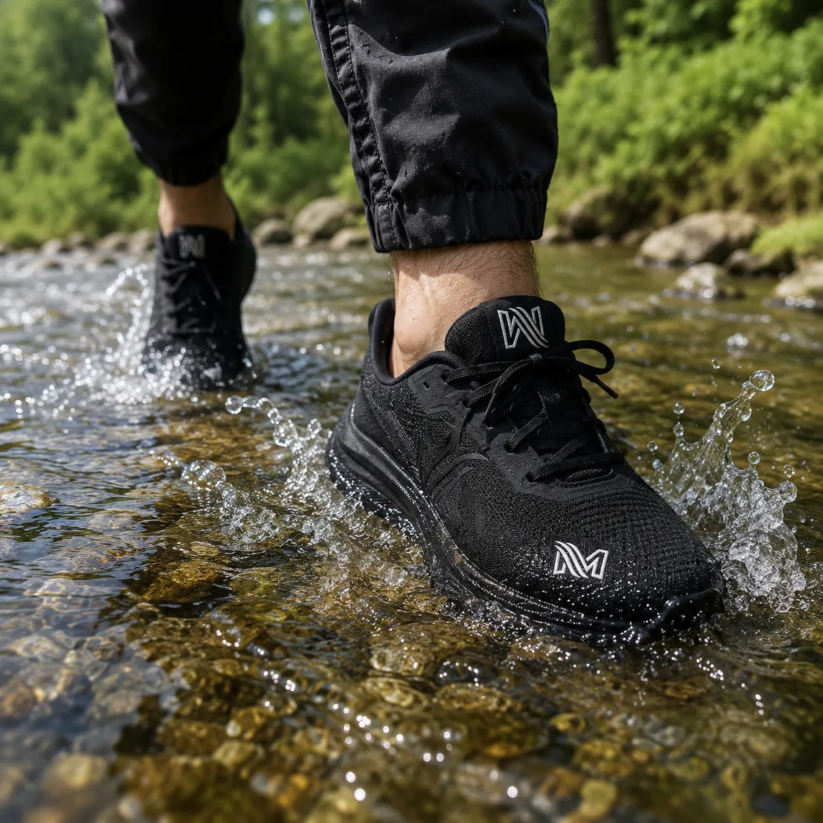 Orthopädische Herren Sneaker aus Stretch Strick zum Reinschlüpfen