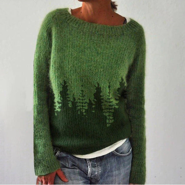 Damen Strickpullover Im Retro Stil