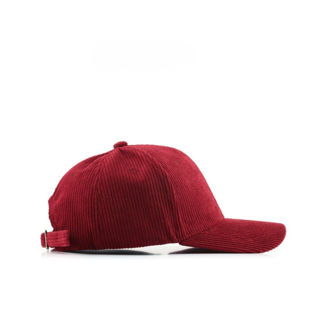 Gebogene Cord Baseballcap mit Verstellbarem Verschluss