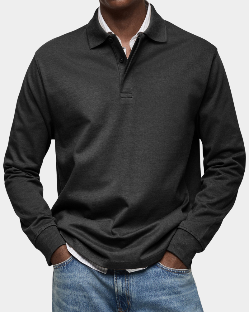 Herren Langarm Poloshirt mit Klassischem Kragen
