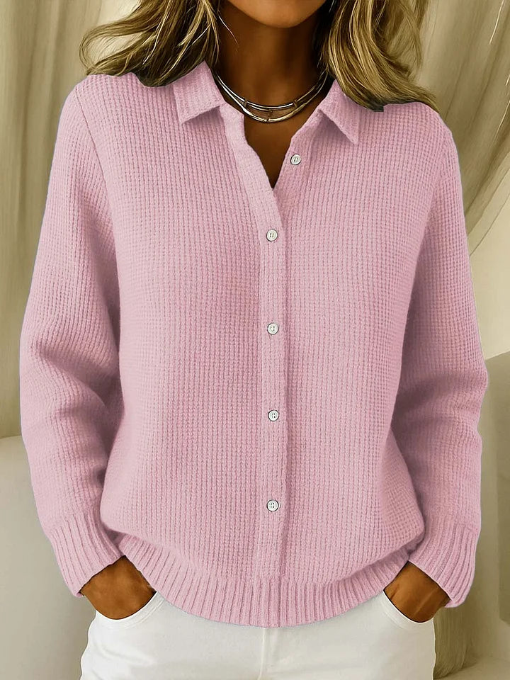 Langer Damen Strickcardigan Mit Knopfleiste