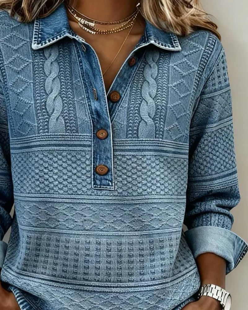 Overshirt In Denimoptik Mit Klassischem Hemdkragen