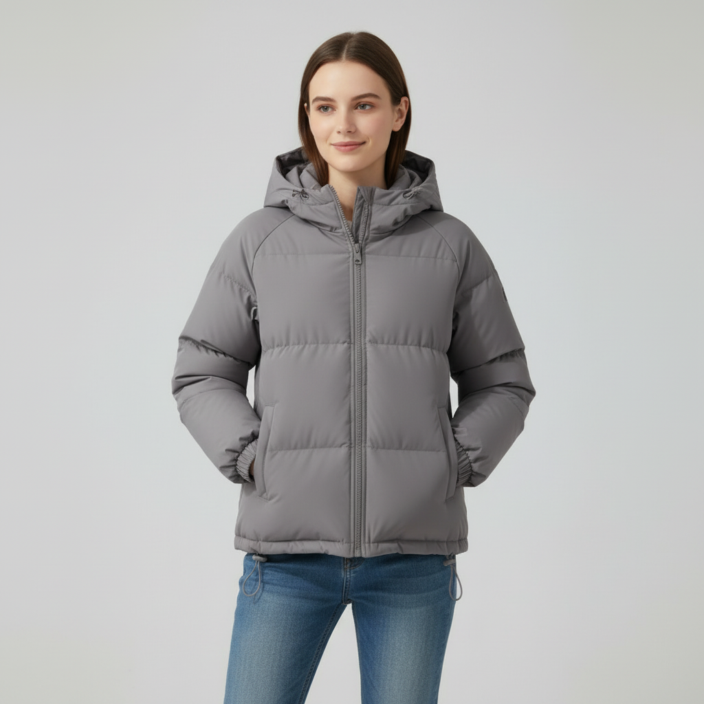 Gefütterte Damen Winterjacke Mit Kapuze