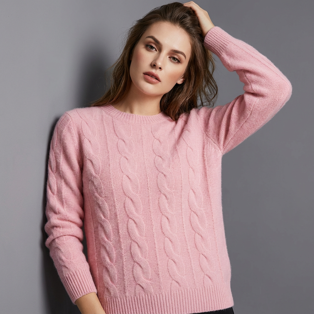 Oversize Zopfstrick Pullover Für Damen