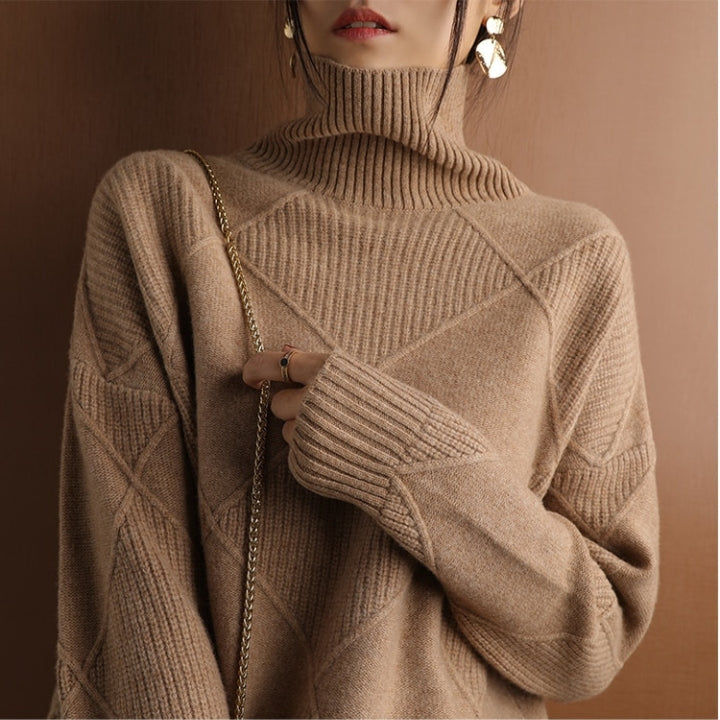 Damen Strickpullover Mit Hohem Rollkragen