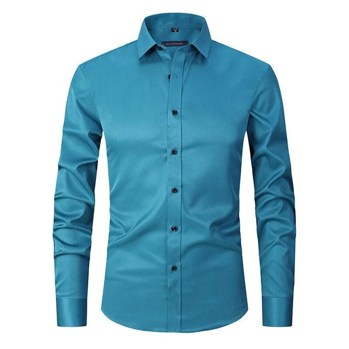 Knitterfreies Slim Fit Herren Stretchhemd