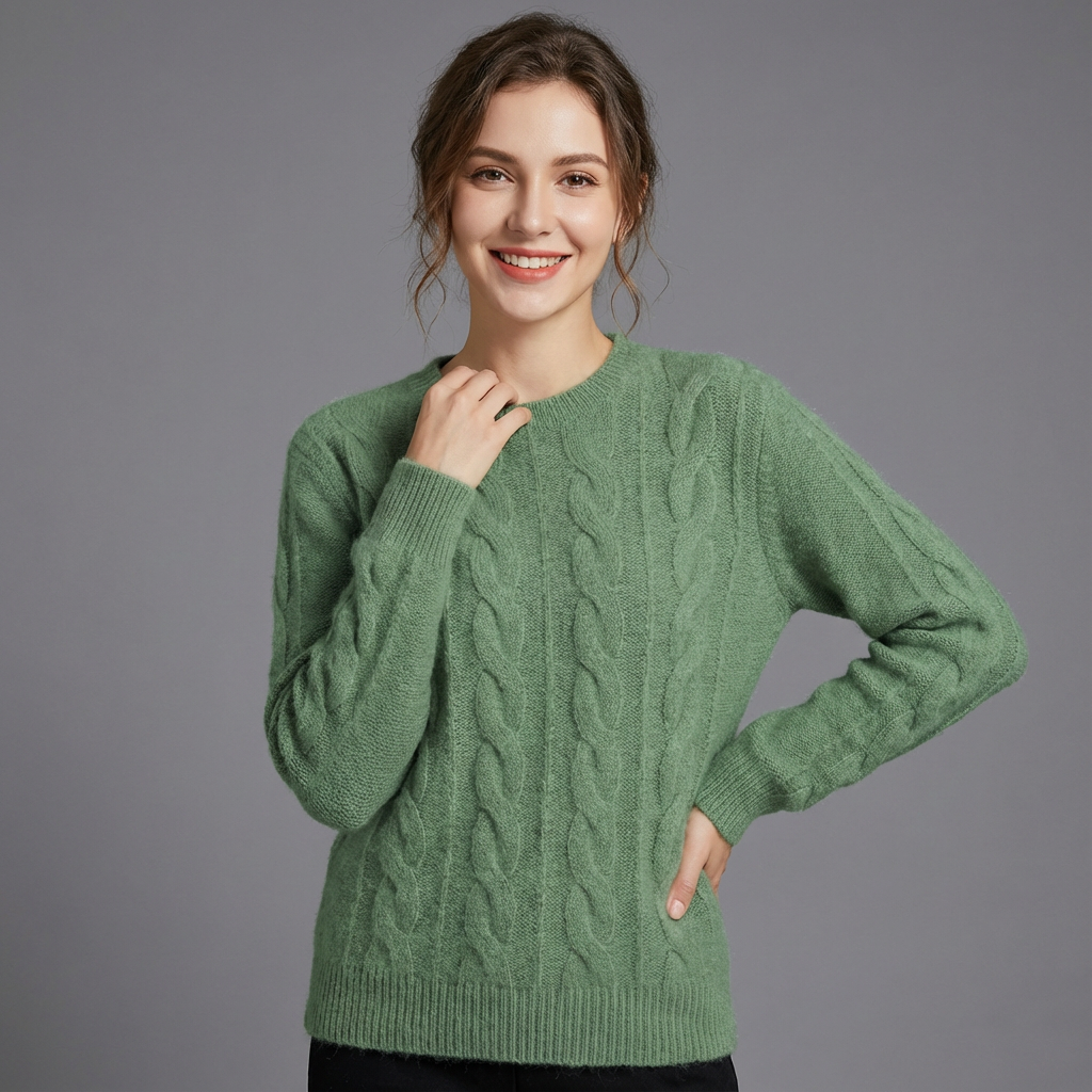 Oversize Zopfstrick Pullover Für Damen