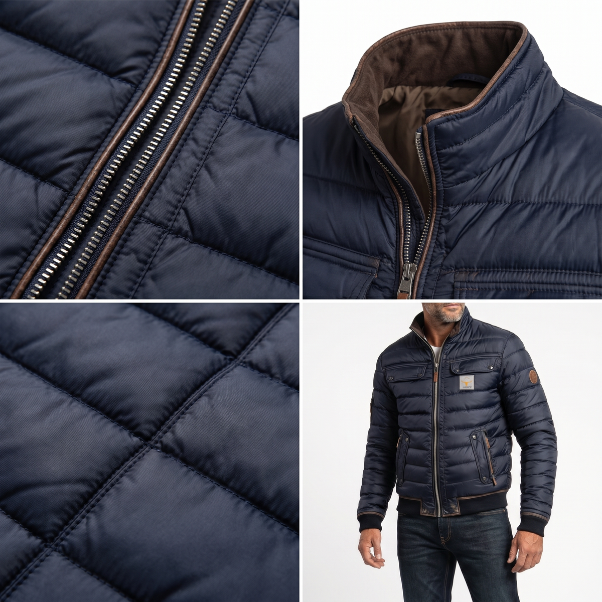 Gesteppte Herren Übergangsjacke mit Stehkragen