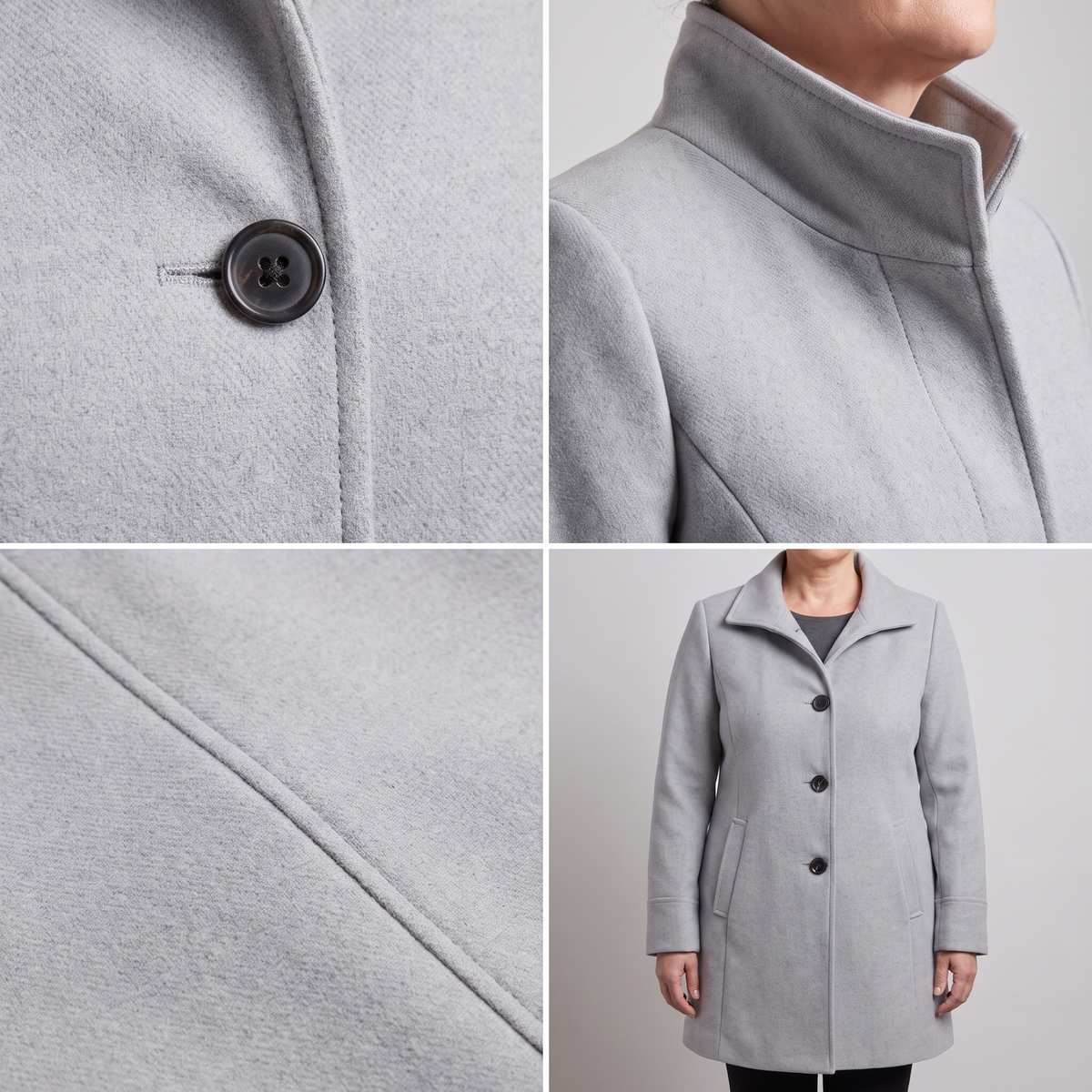 Eleganter Wollmantel mit Knopfleiste und geradem Schnitt