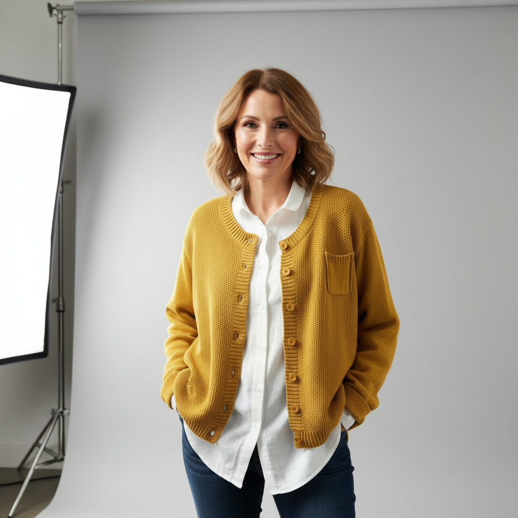 Kuscheliger Strickcardigan Mit Brusttasche