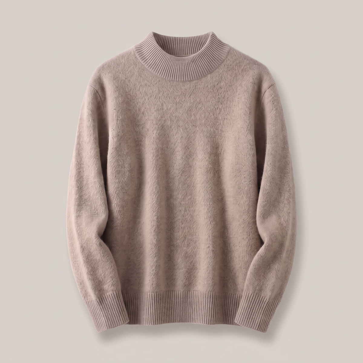 Pullover mit Stehkragen und Rippbündchen