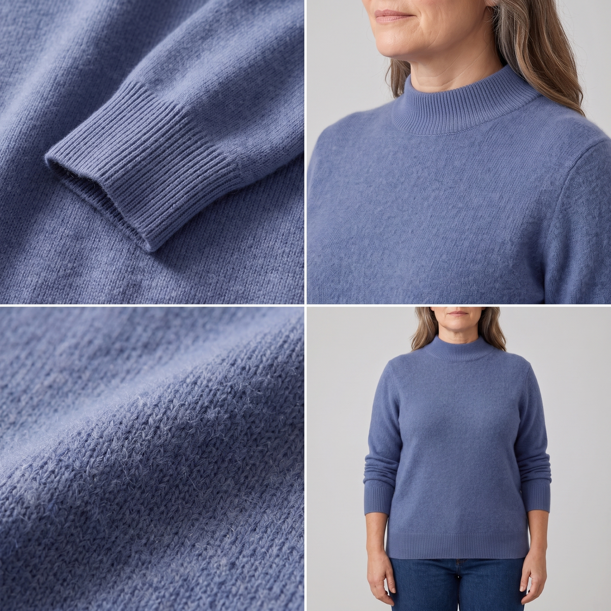 Pullover mit Stehkragen und Rippbündchen