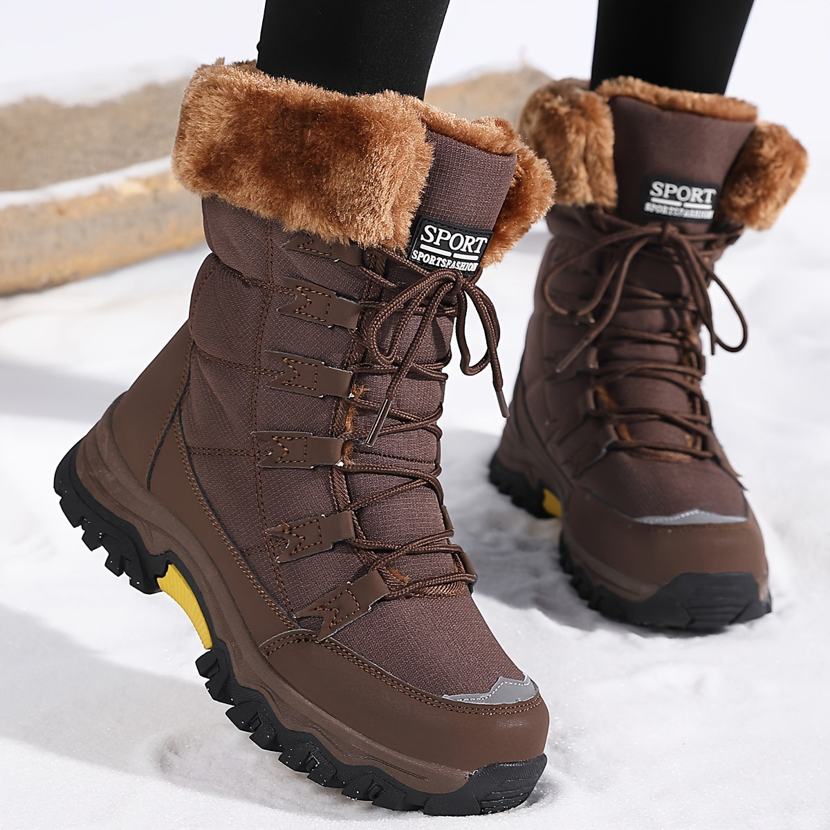 Isolierte Winterstiefel Mit Kunstleder-Optik