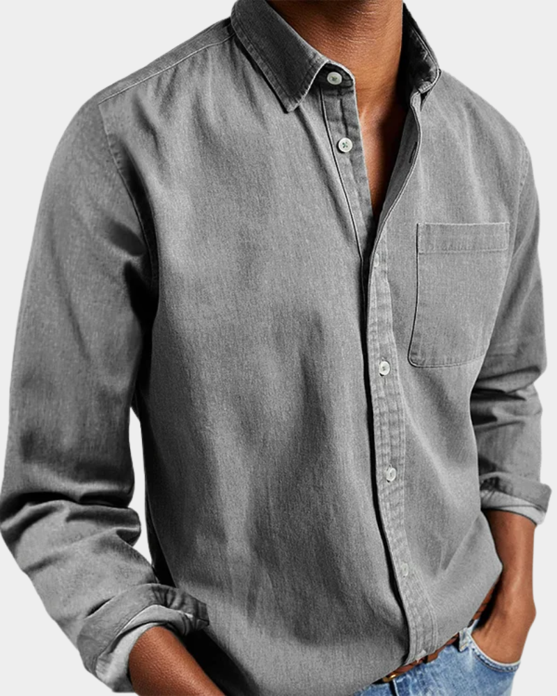 Herren Langarmhemd in Bequemer Stretch Passform