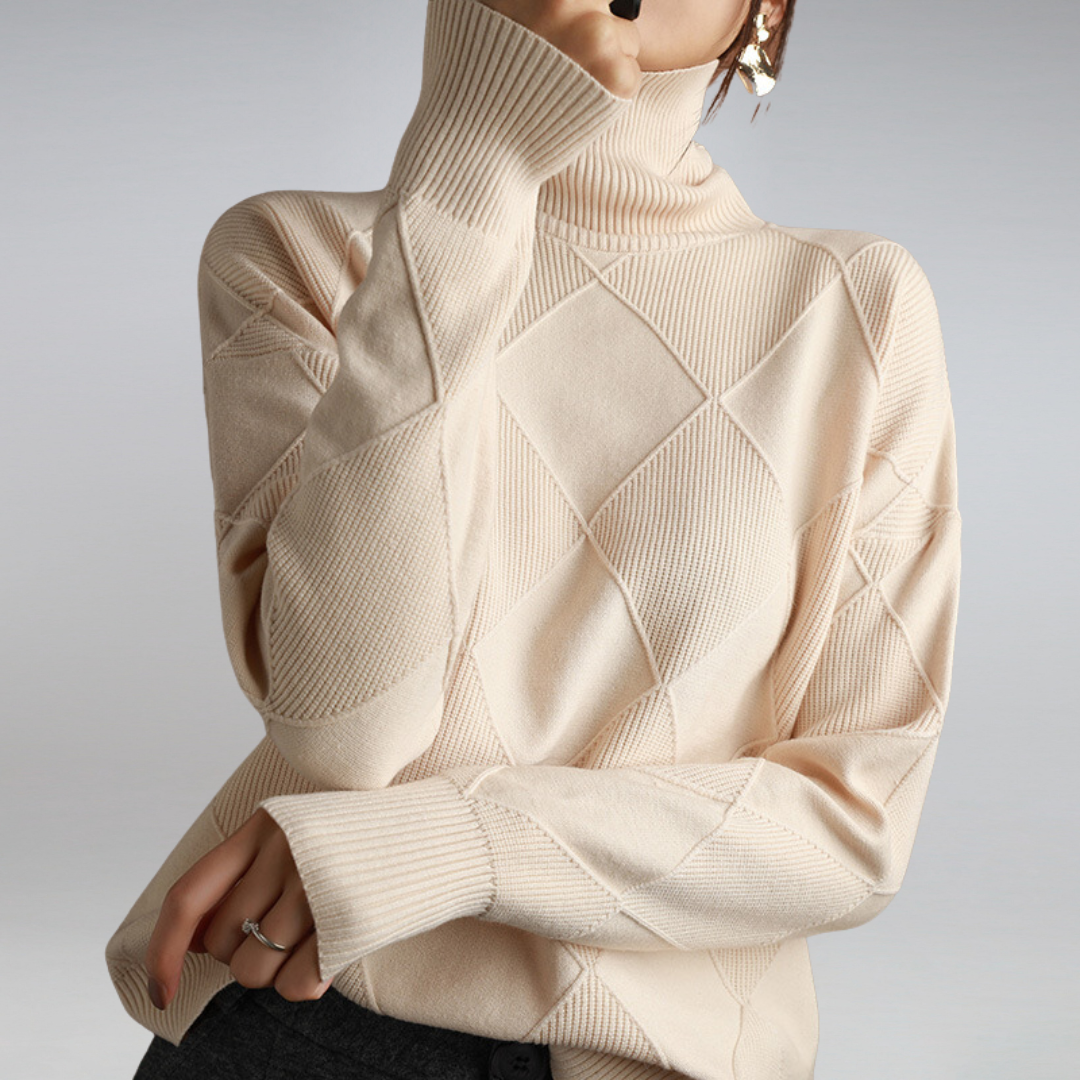 Damen Feinstrick Rollkragenpullover für Herbst und Winter