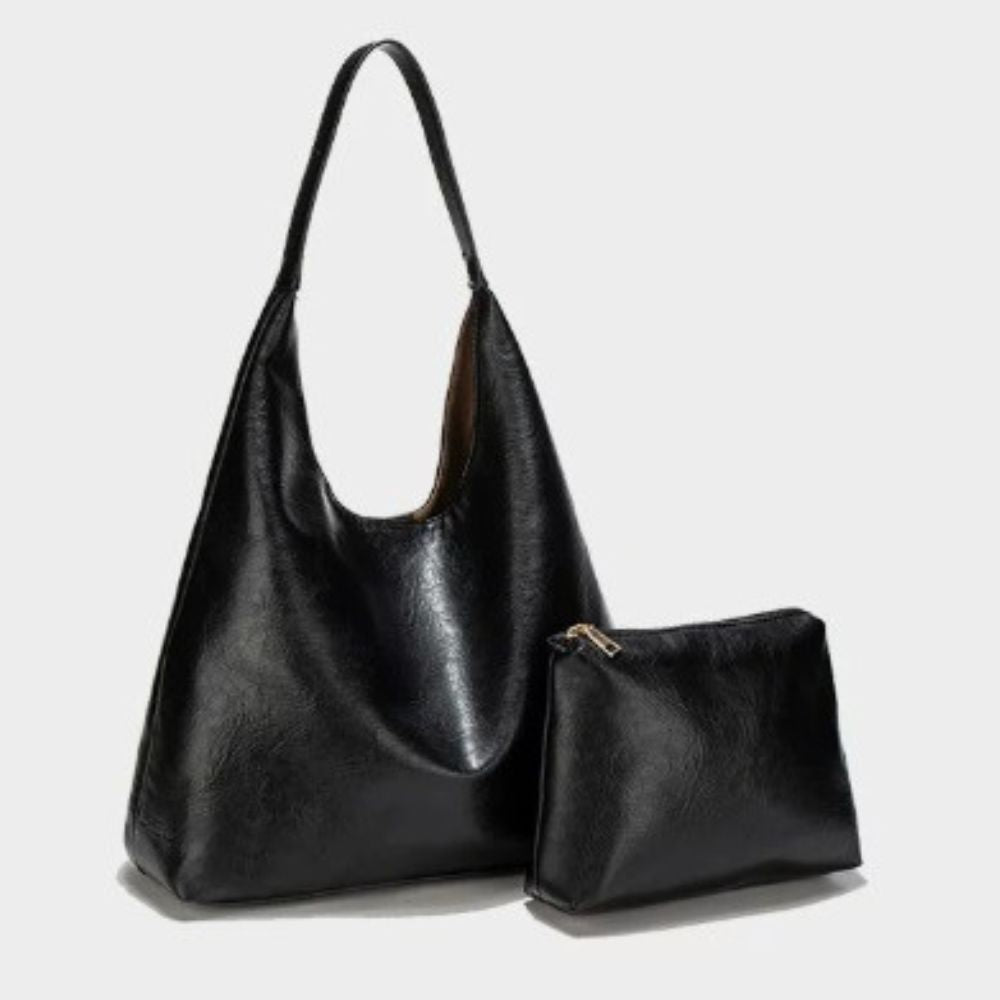 Halbrunde Umhängetasche aus Kunstleder im Vintage-Stil