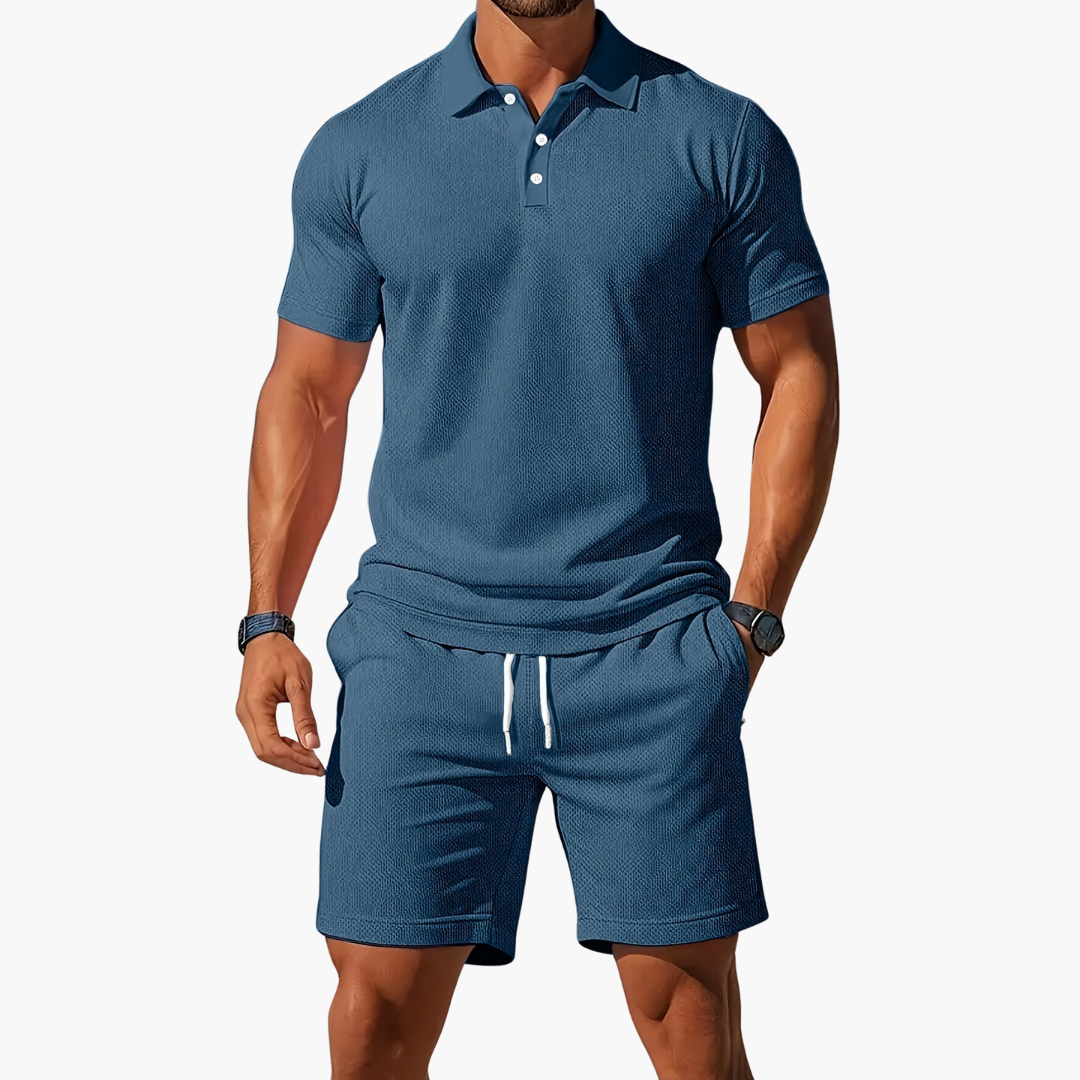 Herren Polo und Shorts Set mit Tunnelzug