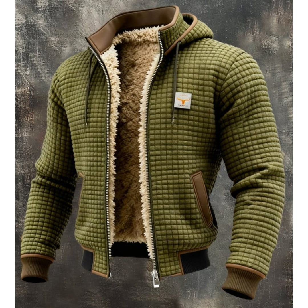 Gesteppte Herren Winterjacke Mit Sherpa Futter Und Kapuze