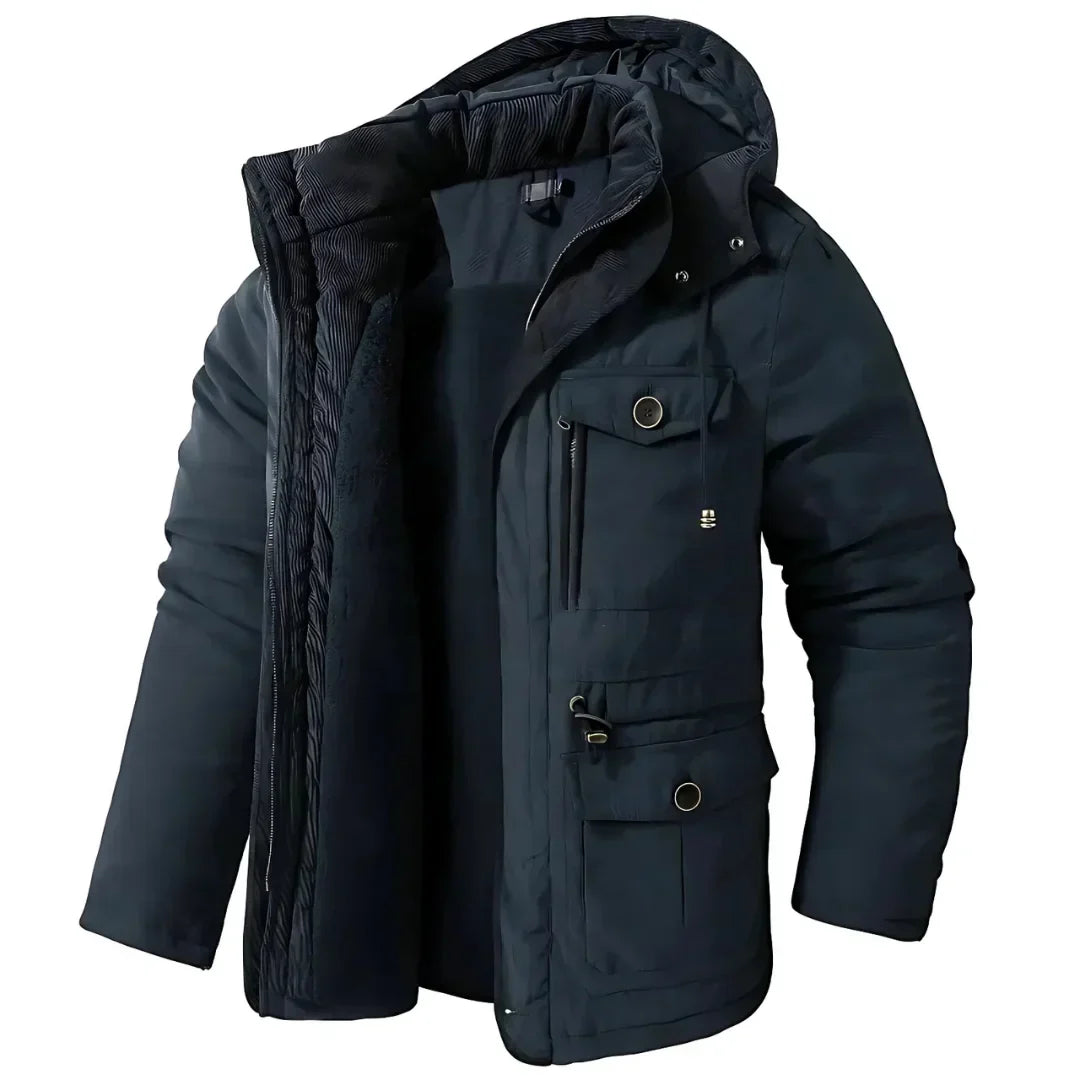 Wasser Und Winddichte Winterjacke Mit Abnehmbarer Kapuze