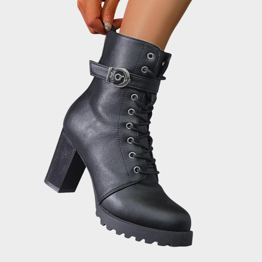 Damen Stiefeletten Mit Ausgestelltem Absatz Und Polstersohle