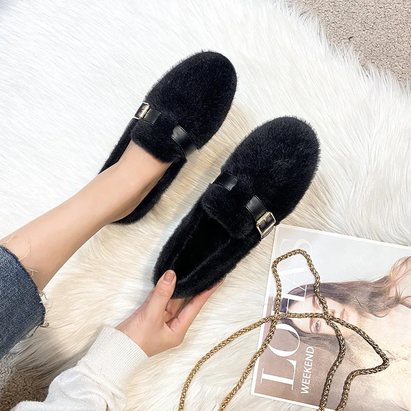 Minimalistische Damen Ballerinas mit Rundspitze und Dämpfung