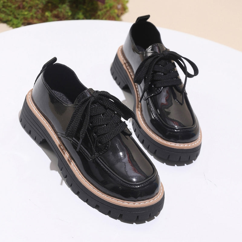 Damen Plateau Loafer in Lederoptik mit griffiger Sohle